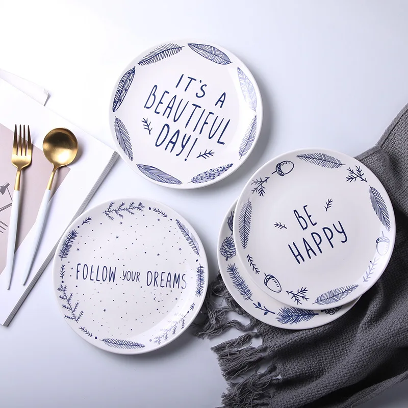 

Creative Plates Hotel Ceramic Plate Household Dish Plate Bowl Dish & Plate Gift Tableware Customizable Manufacturers Direct Sell