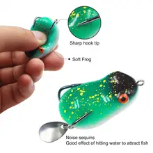 

Reflective Lightweight Soft Bait Thunder Frog Double Hook Sequins for Outdoor
