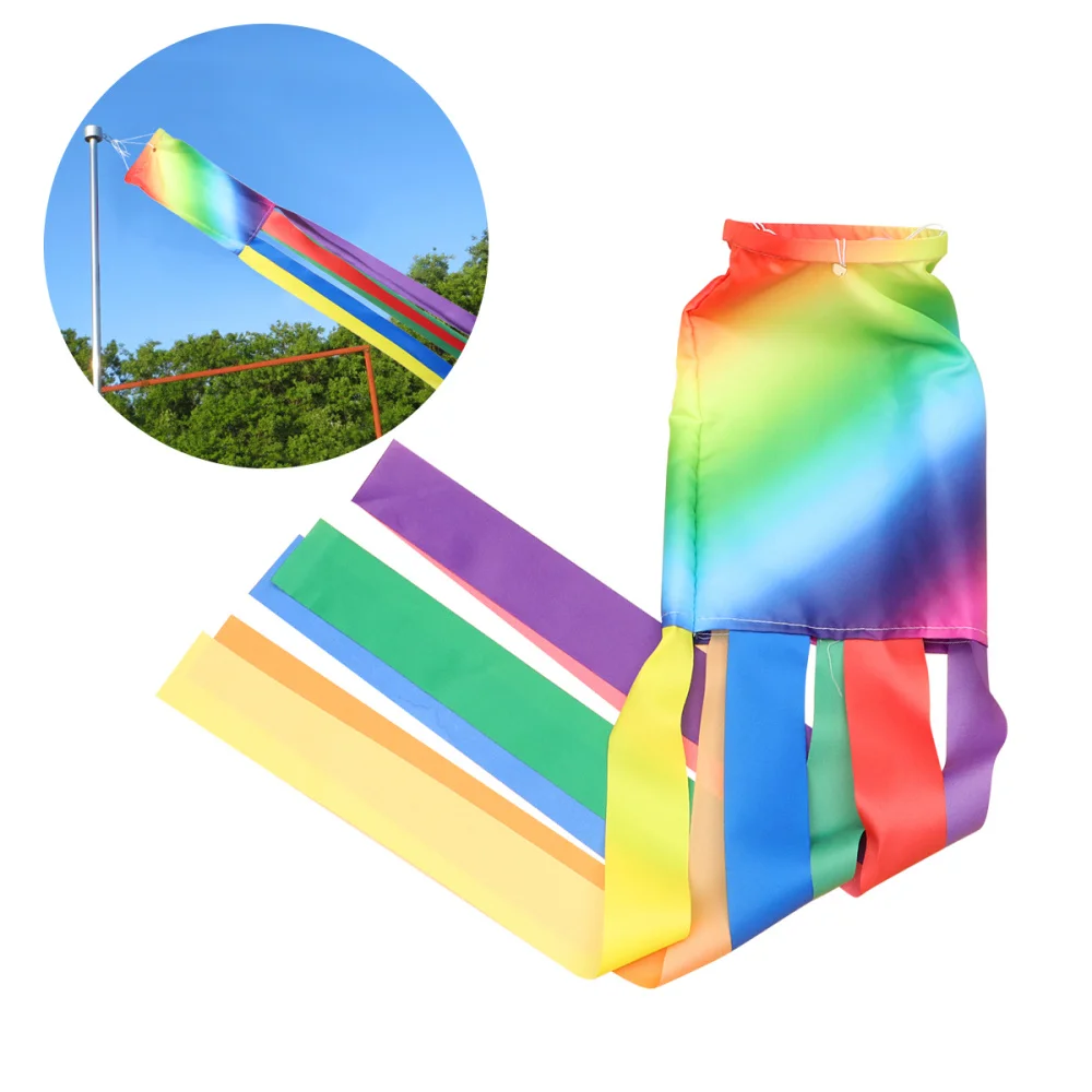 Rainbow Wind Sock Flag Vane Home Aviation Hanging Decoration Indicator Monitoring Measurement All Weather Garden Kite Windsock | Дом и сад