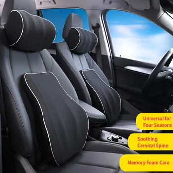 

Car Seat Waist Support Memory Foam Seat Cushion Firm Pillow Lumbar Support for Computer/Office Chair Car Seat Recliner