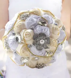 crystal Wedding Bouquet Brooch bouquet wedding accessories Bridesmaid artifical Wedding flowers Bridal Bouquets Holder de noiva - Цвет: 3