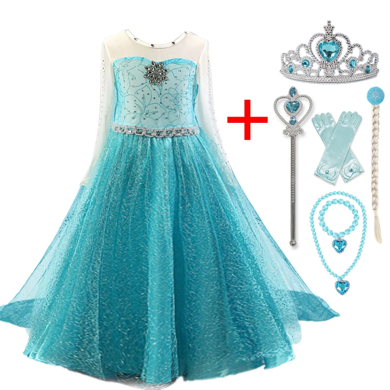 Girls Dress Princess Costume Princess Girls Elsa Dress Cosplay Dresses Snow Queen Costumes Kids Halloween Dress