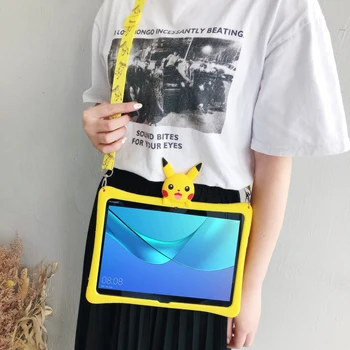

Case For Huawei MediaPad T5 10 AGS2-W09 AGS2-L09 AGS2-L03 Cartoon Kids Cover For Media Pad T5 10.1'' Silicon Funda + strap