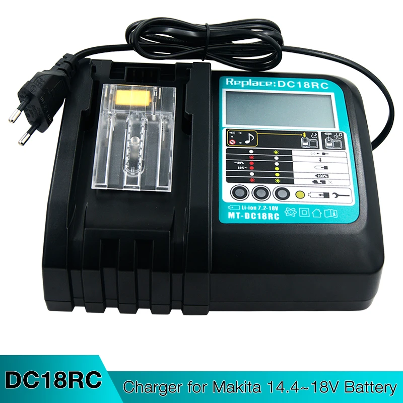 

DC18RC 3A 7.2V-18V Rechargeable Battery Charger for Makita Battery 14.4V 18V BL1830 BL1840 BL1850 BL1440 BL1460 BL1860 BL1430