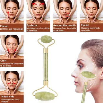 

Salon Anti Wrinkle Anti-Aging Jade Massager Roller Facelift Jade Roller Fashion Natural Facial Beauty Tool