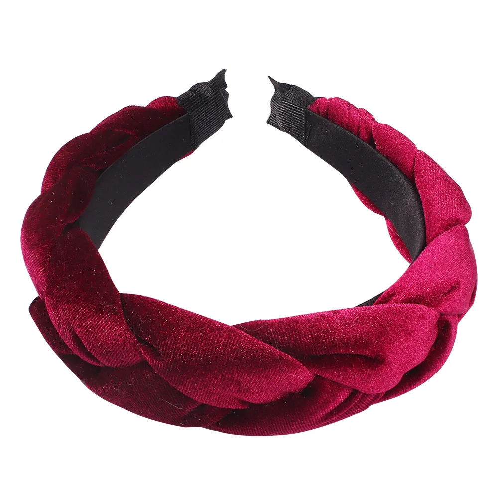 Za New Hot Winter Briaded Velvet Headbands for Women Headwear Accessories Free Dropshipping - Цвет: 1