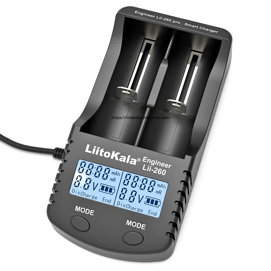 Liitokala lii-260 LCD 3.7V 18650/18500/16340/18350/14500/10440/17500 26650 Battery Charger Detection of lithium battery charger battery charger