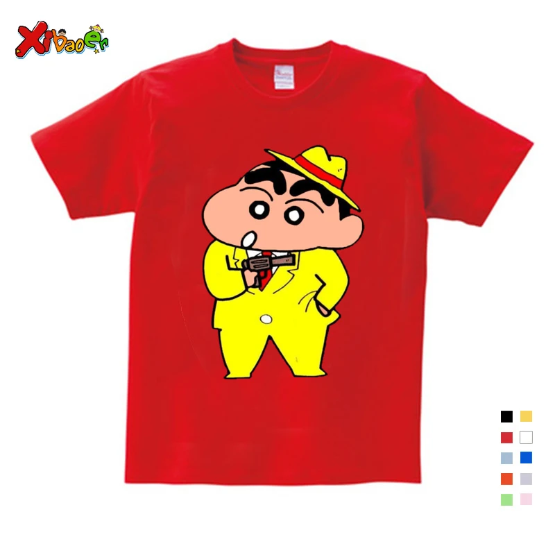 T-shirt Новые осенние детские толстовки с капюшоном, толстовки с героями Мстителей, популярные игровые худи Crayon Shin Chan, детские толстовки с капюшоном и принтом - Цвет: T-shirt