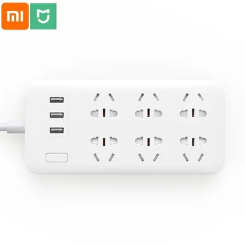 

Xiaomi Mijia Power Strip Converter 6 Extension Socket Portable Travel Home Adapter with 3USB Fast Charge Port Plug Outlet Switch