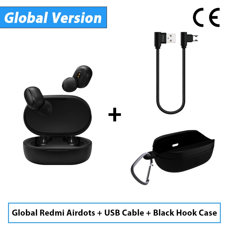 CE Add CableBlackCa Xiaomi Redmi Airdots TWS Bluetooth наушники стерео бас Bluetooth 5,0 Eeadphones с микрофоном свободные Наушники управление AI - Цвет: CE Add CableBlackCa