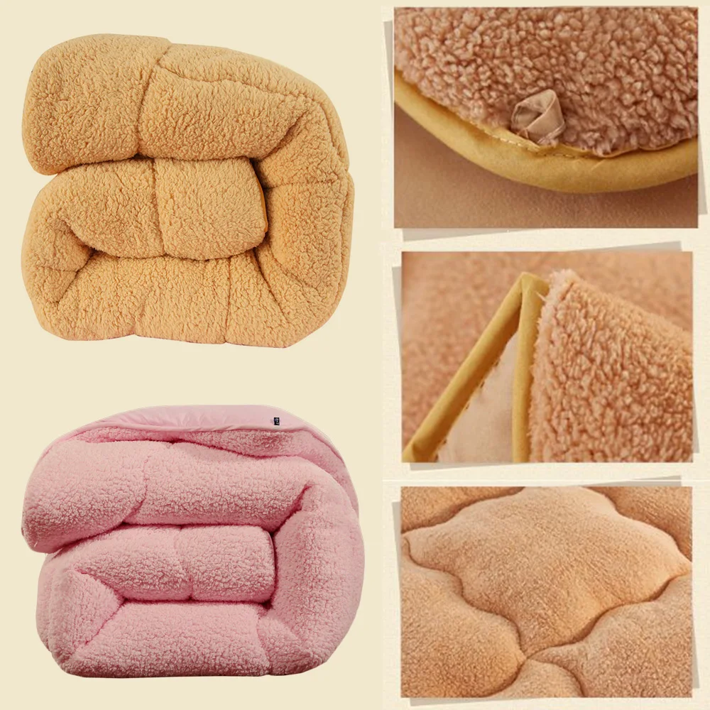 

Quilts cotton patchwork duvets Australian lambs wool Warm comforter camel quilt Thicken warm duvets winter comforter patchwork