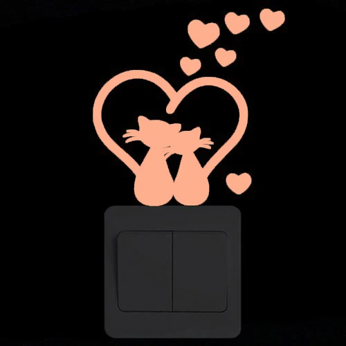 red light 14 Творческий Кот из мультфильма луна фея люминесцентный переключатель наклейка светится в темноте Звезда стикер на стену Украшение Наклейка s домашний декор - Цвет: red light 14