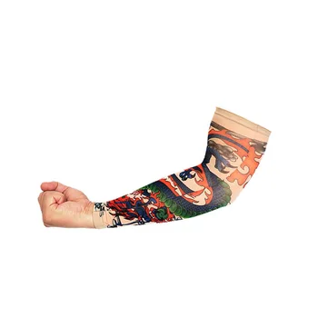 

Fake Tattoo Sleeve Men Women Arm Warmer Designs Summer Sunscreen Arm Sleeves Cover Tattoos Sun UV Protection Elastic