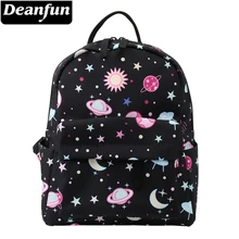 Deanfun Mini Backpack 3D Printed Black Galaxy Waterproof Small Backpack For Teenage Girls Small Bags For Women MNSB-2