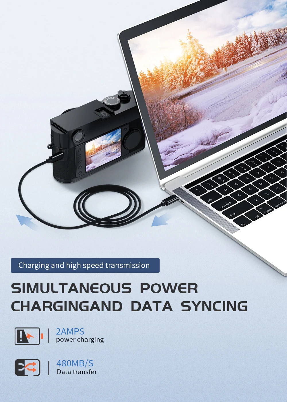 USB Type C To Mini USB Quick Charging Cable USB2.0 Charger Data Transfer Cable For Computer Synchronization Data Transmission