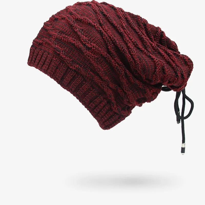 Унисекс зимний набор шапки и шарфа для мужчин женщин теплые толстые вязаные шапки хлопок зимние аксессуары женские мужские шапочки шарф осень - Цвет: Red