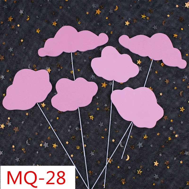 5 шт./лот белый розовый облако торт на день рождения Топпер голубое сердце