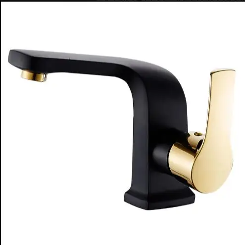 Vidric New Faucet unique design brass black and gold basin faucet hot and cold single lever bathroom sink faucet basin tap