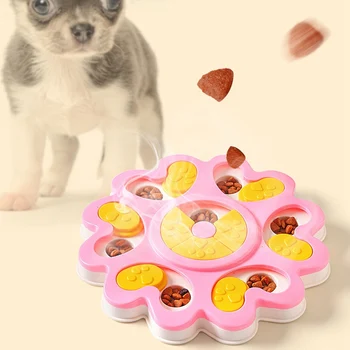 

pet toy Educational Dog Toys Flower Design Anti Choke Dog Bowl Puppy Dog Food Dispenser Pet Dog Feeding Training Toys