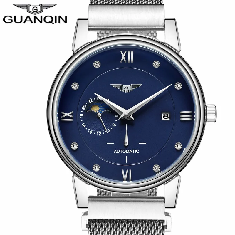

GUANQIN Casual Business Watch Luxury Brand Man Automatic Men Fashion Full Steel Waterproof Wristwatch Relogio Masculino