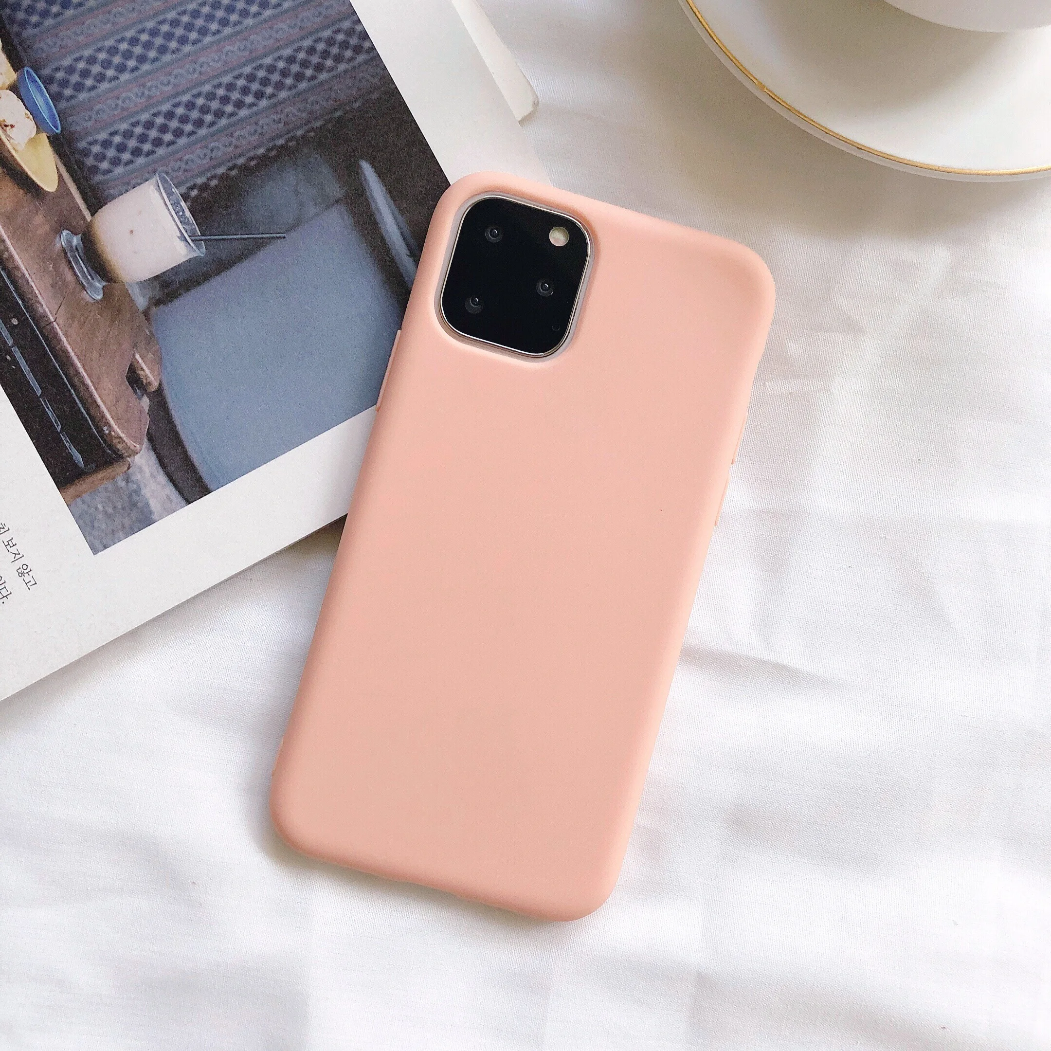 Карамельный цвет iPhone XS 11 Pro Max матовый чехол для телефона XR XS Max X 11 8 Plus iPhone 6 6S 7 Plus 11 Pro Мягкий силиконовый чехол