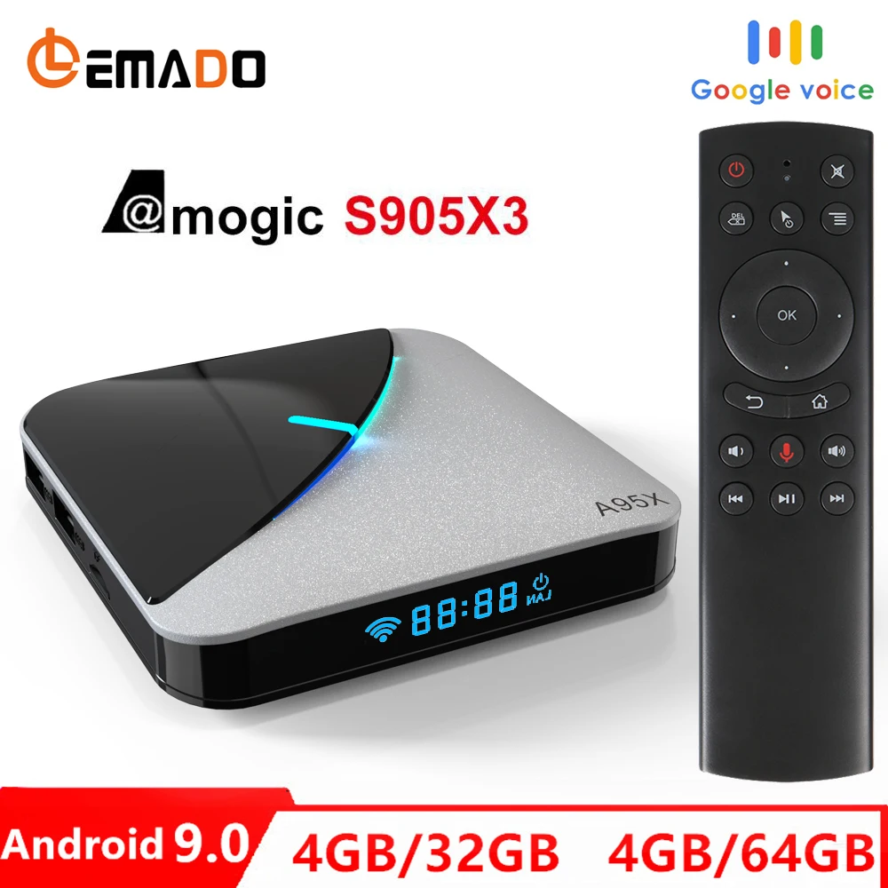 LEMADO A95X F3 Air tv Box Android 9 0 Amlogic S905X3 Ethernet 100 м 4 Гб 64 2 4G/5G wifi USB 3 8K YouTube | Электроника