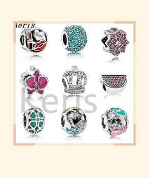 

High Quality Reproduction 1:1 100%925 Sterling Silver Crown Pattern Beads Bracelet Set