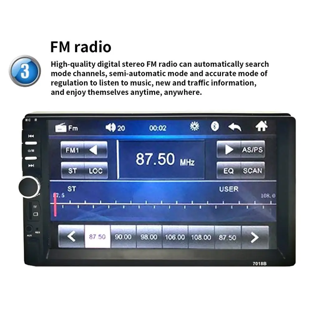2 Din MP5 плеер 7 дюймов ЖК-дисплей Сенсорный экран авто FM Радио Видео плеер аудио с USB Поддержка сзади Камера