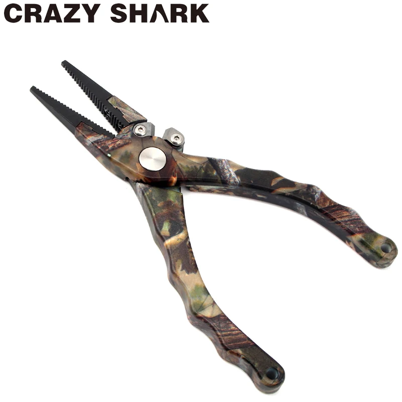 Алюминиевые рыболовные плоскогубцы CrazyShark, вольфрамовые фрезы для лески, инструменты для ловли карпа, рыболовный крючок, сверхмощное снаряжение 7,5 дюйма/19 см
