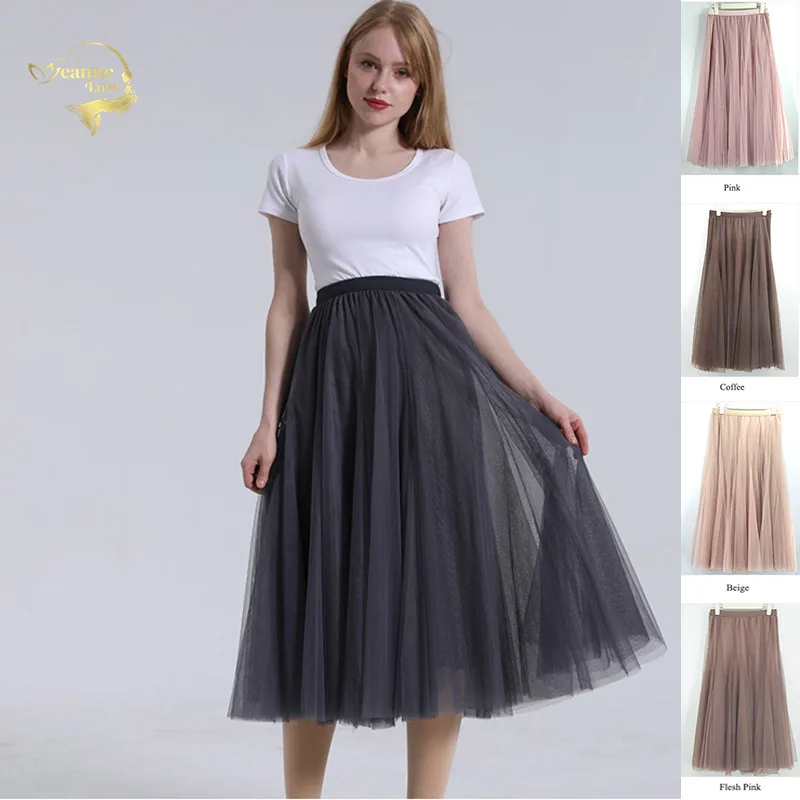 In Stock Women Vintage Layered Tulle Skirt Adult Fancy Summer Beach ...