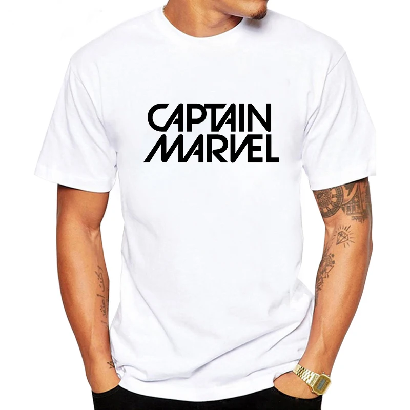 

LUSLOS mens tees marvel t shirt captain marvel letter printed superhero tshirt homme casual white tops tees streetwear camiseta