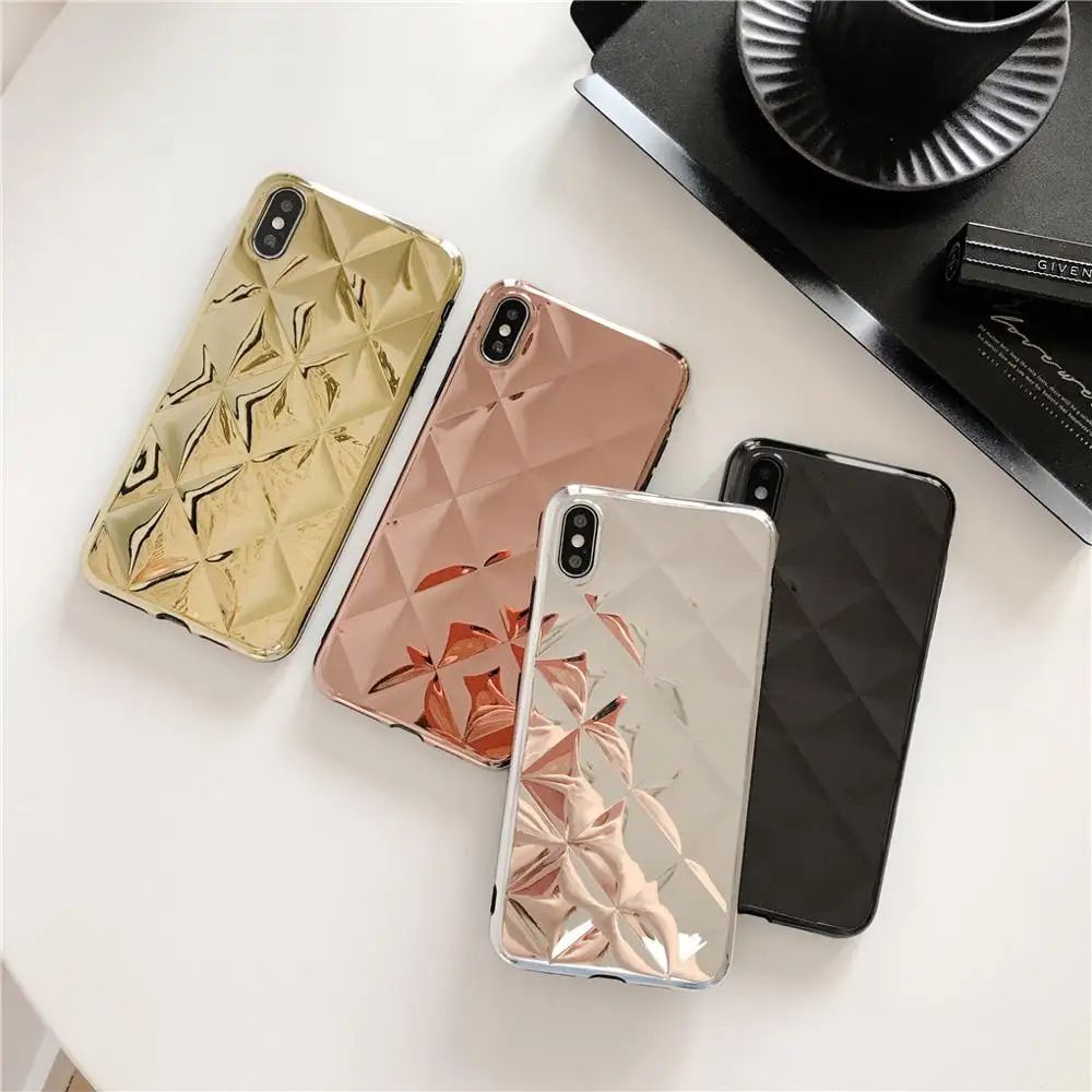 Роскошный Глянцевый зеркальный чехол для телефона iphone 7 8 6s 6 plus X XR XS Max симпатичные