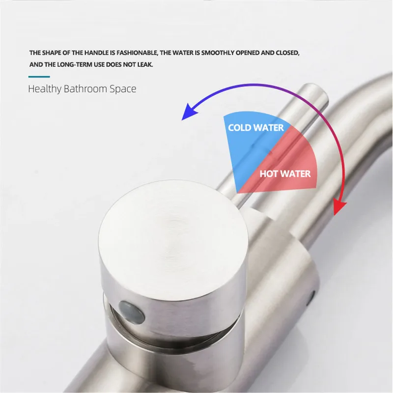 VOGVIGO Solid Stainless Steel Faucet Tap Rotatable Single Lever Universal for Kitchen Bathroom
