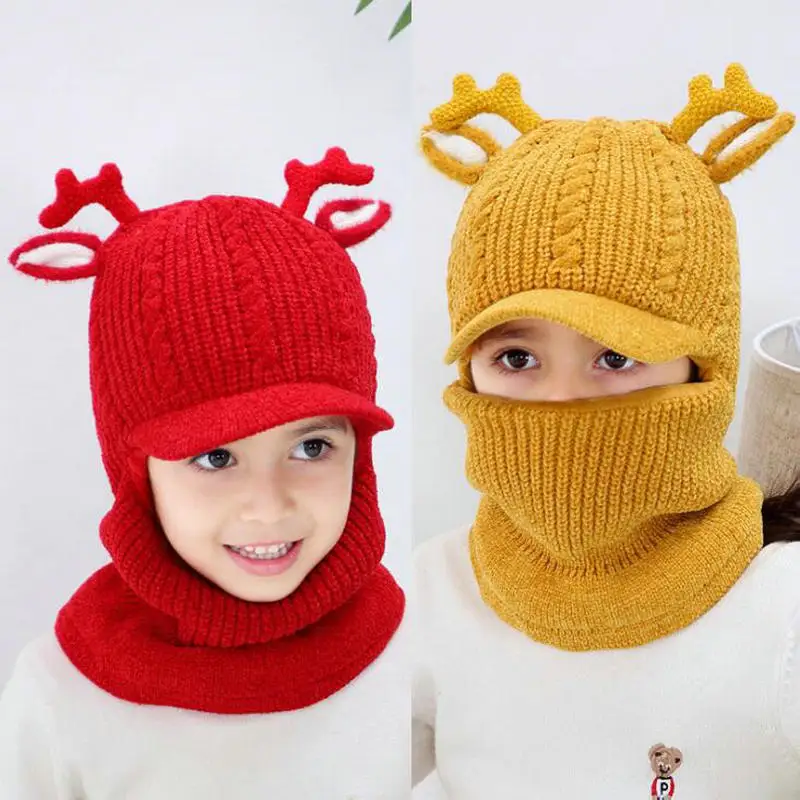 children's hat and scarf in one