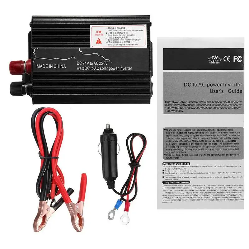 500W и черного цветов, на возраст 12/24V постоянного тока до 110/220V автомобильный Солнечный Мощность инвертор Модифицированная синусоида преобразователь