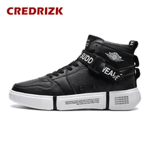 CREDRIZK New High Top Sneakers Men Winter White Running Shoes Leather Walking Sport Shoes Trainers Basket Chaussure Homme