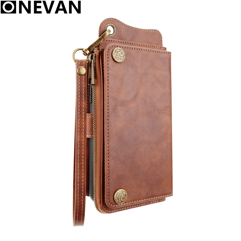 

Original Multi Card Flip Leather Pocket Wallet Phone Case For Iphone7 7Plus 8 8Plus X XR XS XS MAX Anti Knock Brown Black New