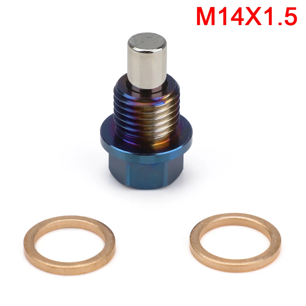 M14x1.5 with box Многоразовые Постоянный магнетизм 5000 Gs Титан сплав Магнитная дренажная масляная пробка Гайка масляного поддона M12x1.25 M12x1.5 M12x1.75 M14x1.5 - Название цвета: M14x1.5 with box