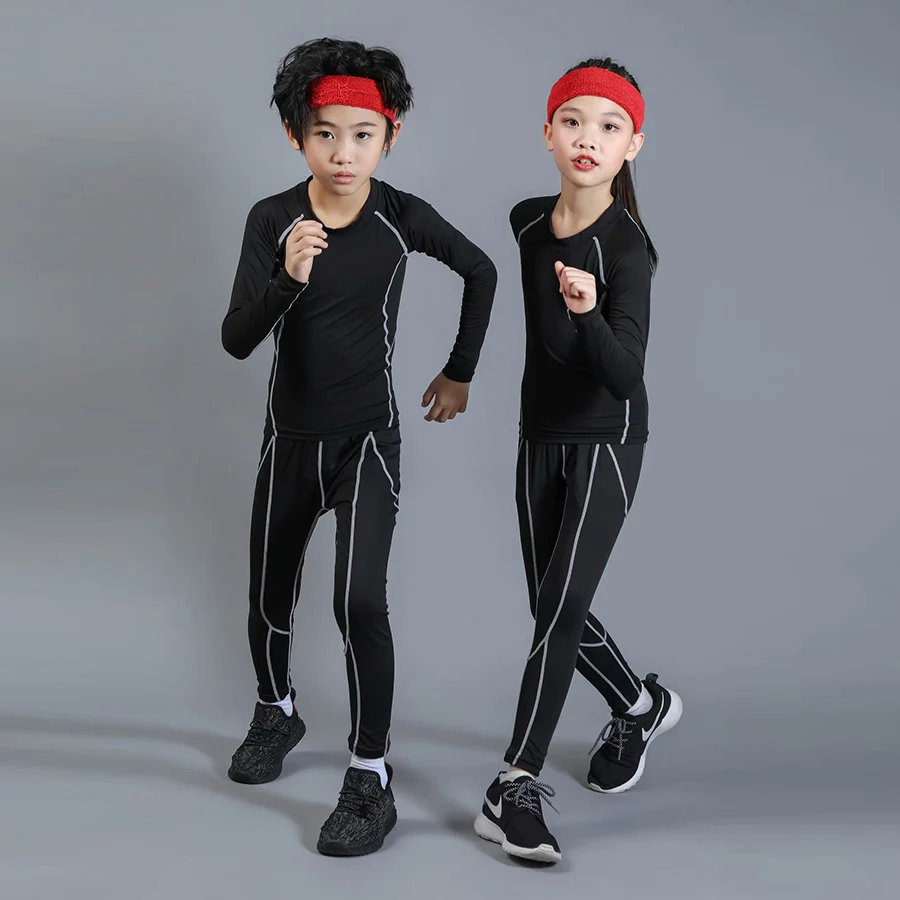 Зимнее термобелье, комплект нижнего белья, детская гимнастика, перо, баскетбольная спортивная одежда для мальчика, тренировочный костюм