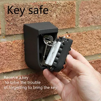 

Key Safe Box Aluminium Alloy Wall Mounted Home Safety Password Security Lock Storage Boxes with security Code