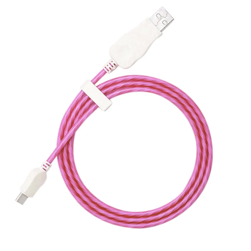 Светодиодный светящийся светильник USB type-C для синхронизации данных и зарядки для мобильных телефонов Android