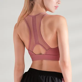 

New Sports Underwear Fitness Running Shock-Proof Sports Women's Vest Mesh Stitching Bra Fitness Beauty Back Yoga Clothes