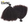 Mongol Afro Pelo Rizado mechones 8-20 pulgadas 100% extensiones de cabello humano mechones 1/3/4 Uds lotes Remy cabello teje Pelo Rizado corto ► Foto 2/6