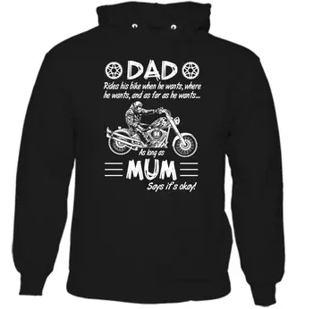 

Dad Rides His Bike Mens Funny Biker Hoodie Motorbike Motorcycle Chopper www men long sleeve gym jogger winter summer coat