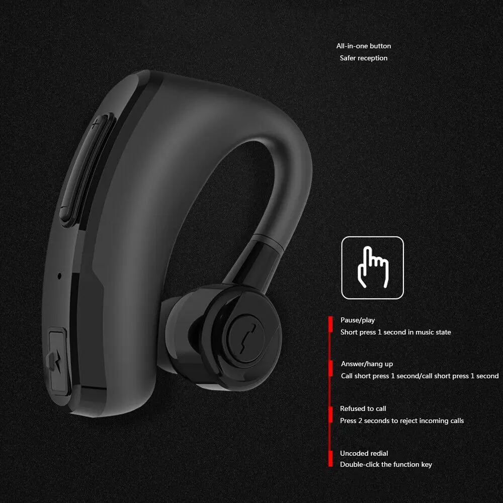 5,0 Bluetooth 9D стерео бизнес Bluetooth гарнитура громкой связи беспроводные наушники для водителя спорта спортзала