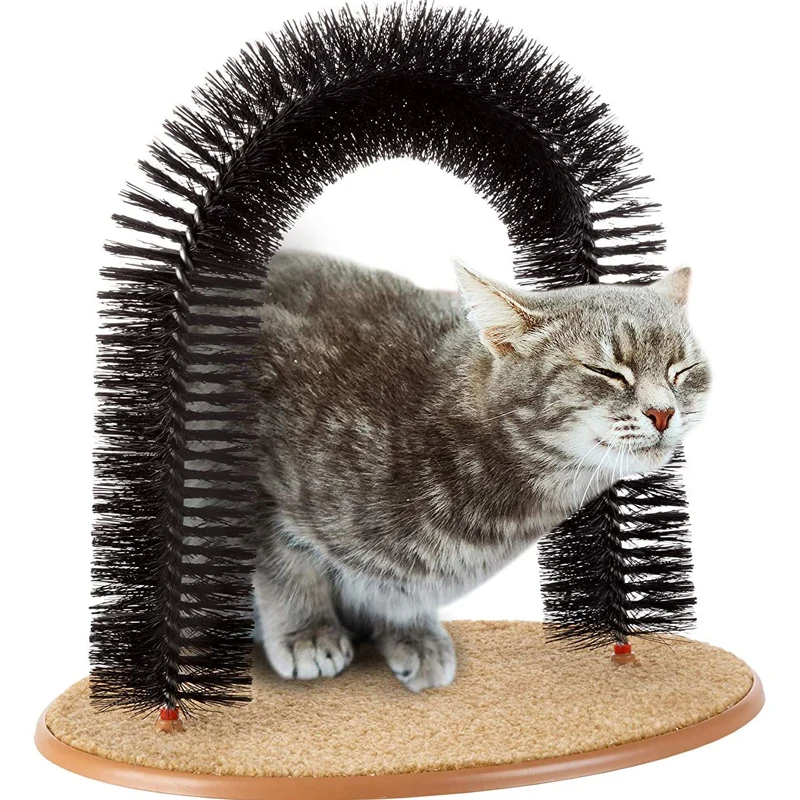 Cat Arch Self Groomer Massager Groom Toy Dog Brushes Cat Scratcher Tool 