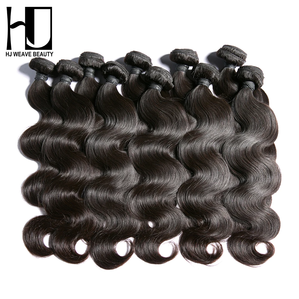 [HJ Weave beauty] волосы OneCut 8-30 дюймов P перуанские 10 шт./партия волнистые необработанные человеческие пучки волос естественного цвета