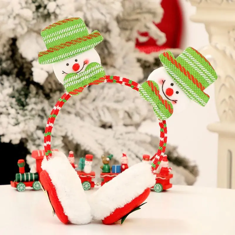 Детский Взрослый зимний Рождественский Санта Клаус двойной кукольный наушник теплая повязка на голову застежка 634D