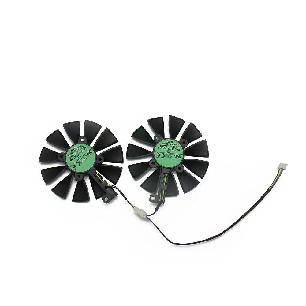 88 мм T129215SU DC 12V 4Pin P106-100 GTX1060 GTX1070 кулер вентилятор для ASUS AREZ GeForce GTX 1060 1070 игровая видеокарта OC - Цвет лезвия: 2PCS