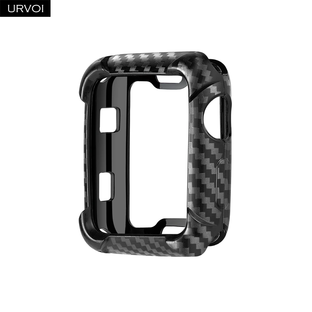 URVOI крышка для Apple Watch серии 6 SE 5 4 3 2 TPU чехол печатание углеродного волокна бампер